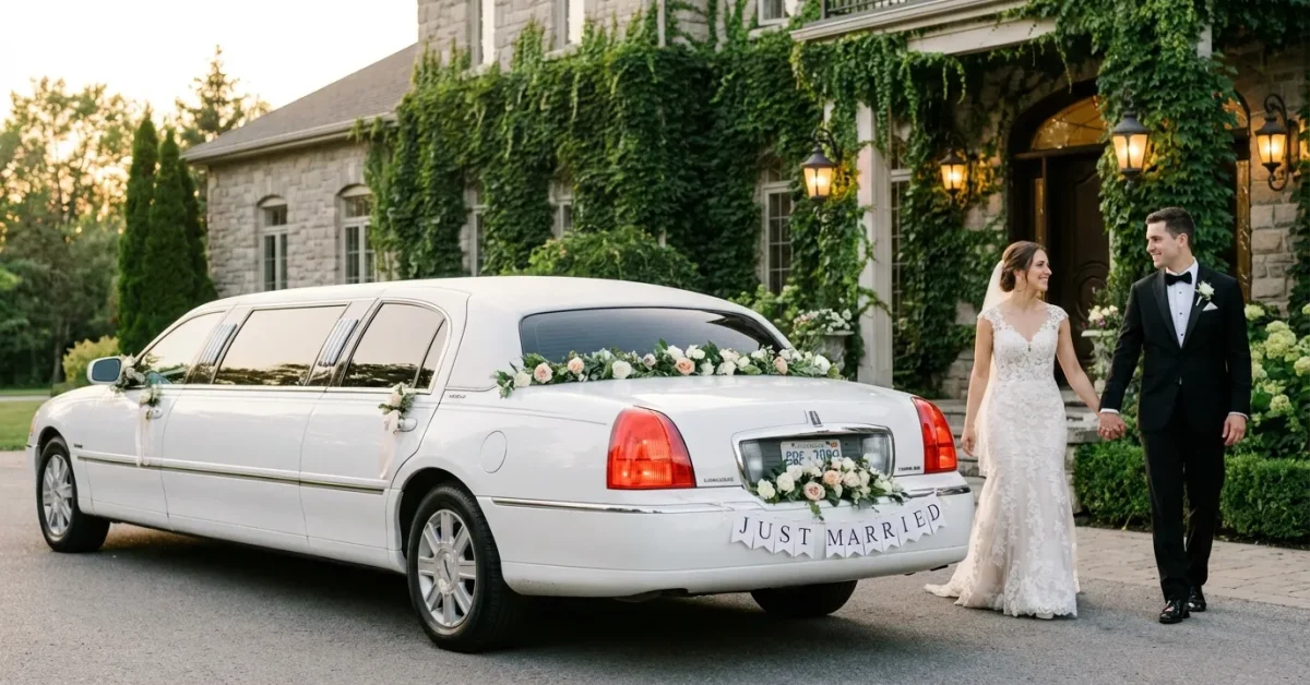 Wedding Limo Service Milton with luxury stretch limousine for bride and groom